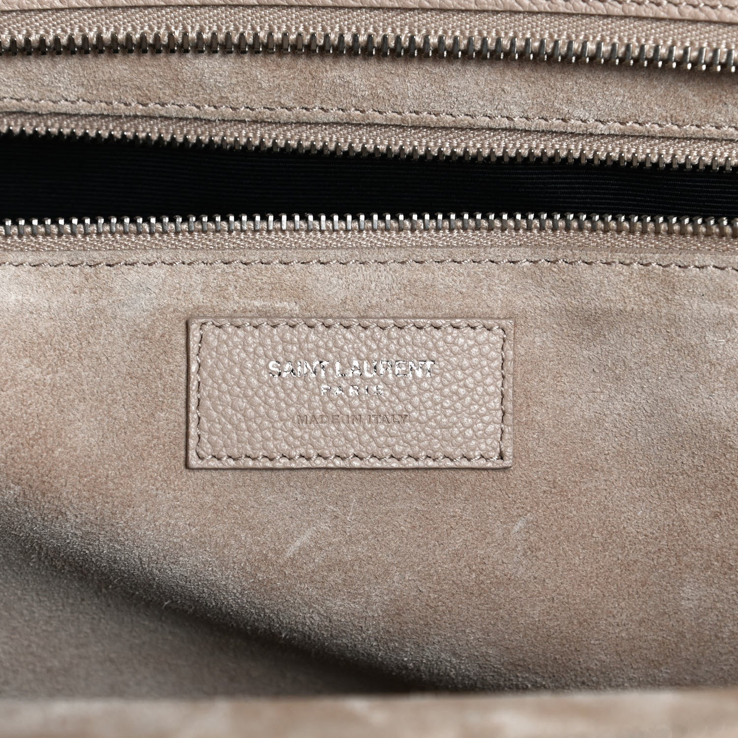 Saint Laurent Calfskin Medium Rive Gauche Cabas Dark Beige 6 of 12