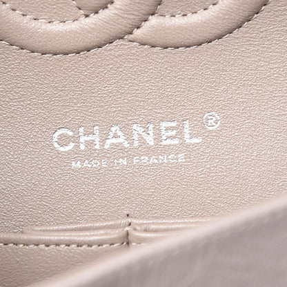 Chanel Calfskin Chevron Quilted Medium Double Flap Grey 6 of 12