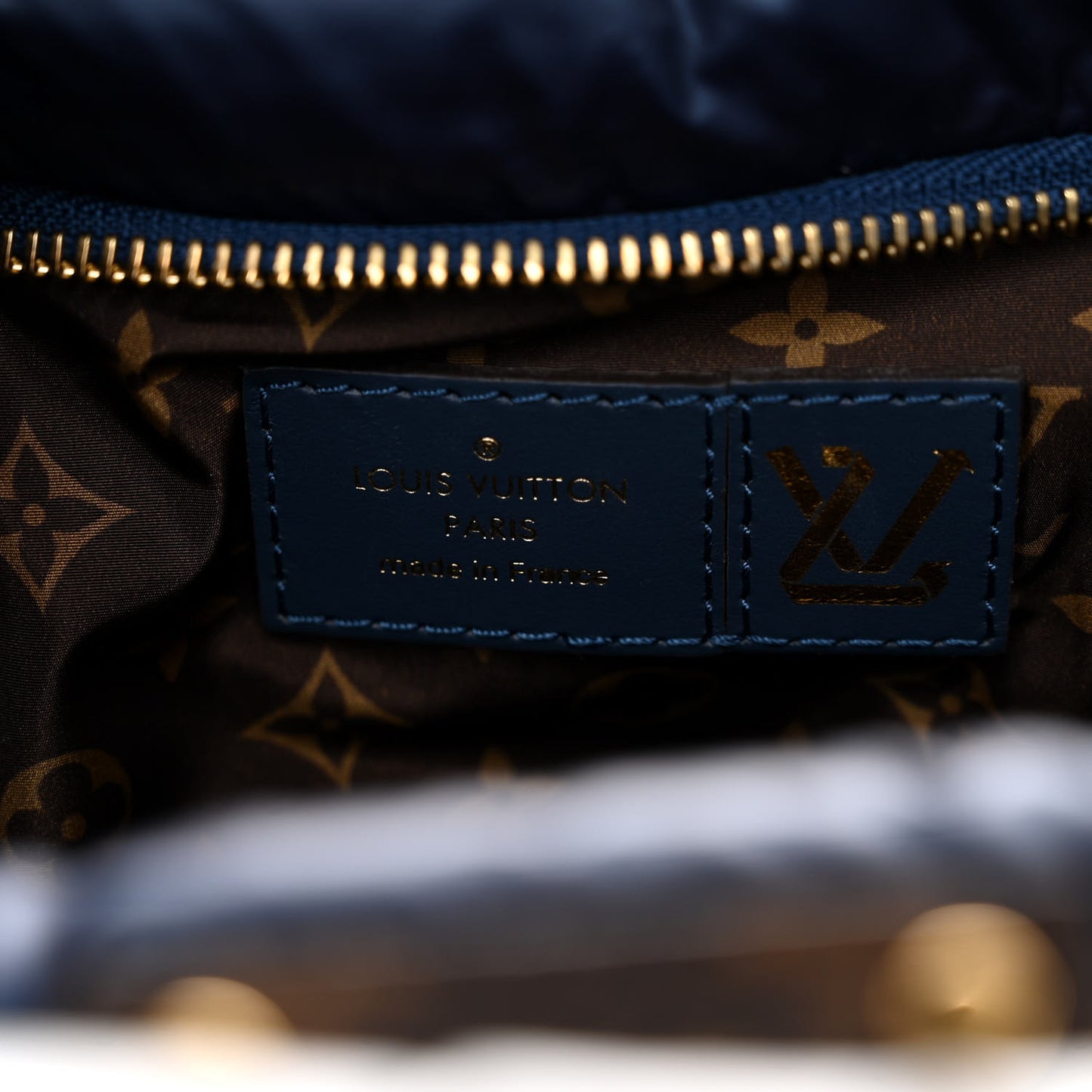 Econyl Monogram Pillow Maxi Multi Pochette Accessories Navy Silver