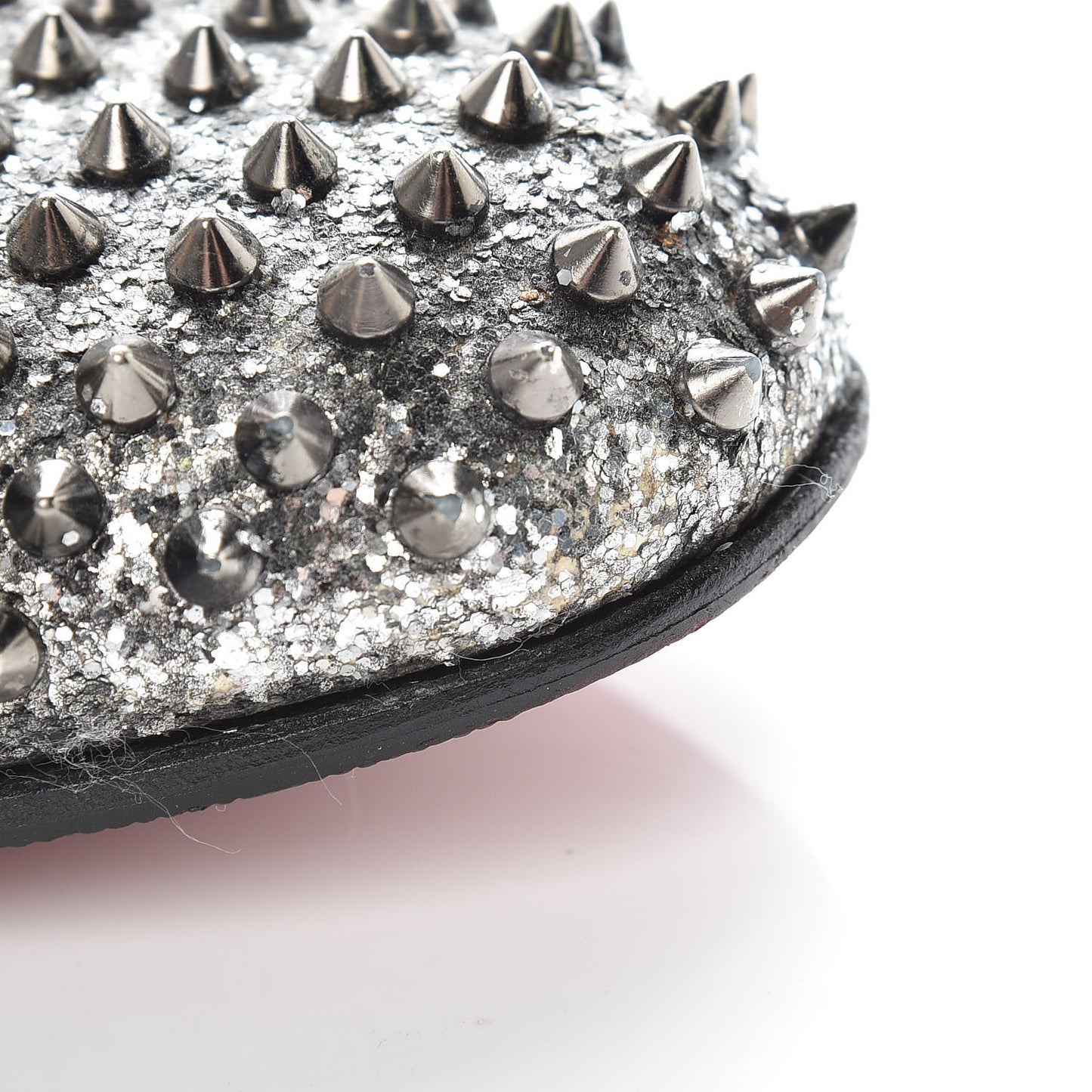 Glitter Mens Rollerboy Spikes Flat Loafers 43 Silver