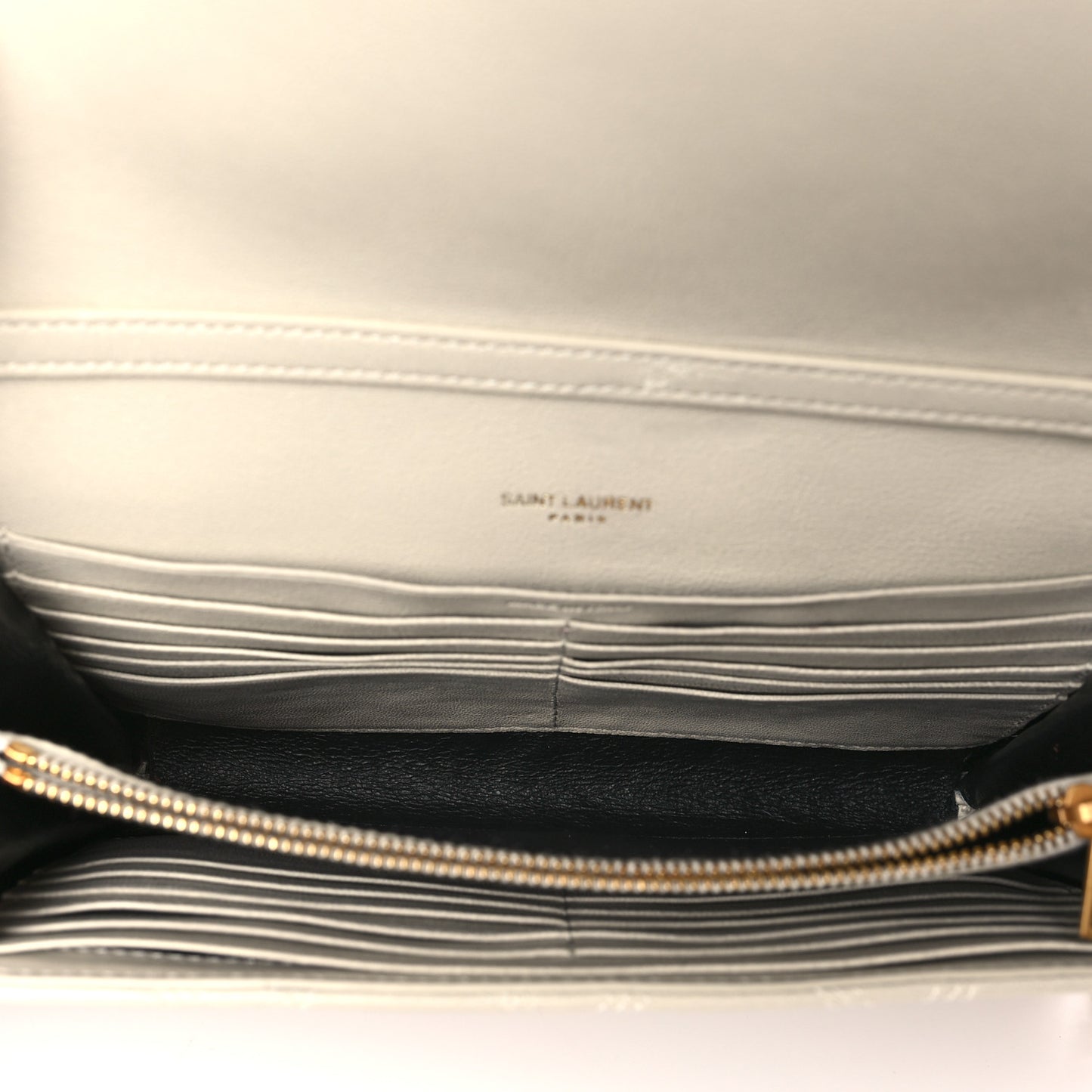 Lambskin Diamond Quilted Becky Chain Wallet Blanc Vintage