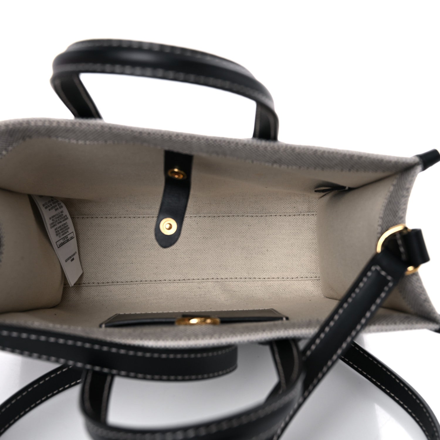 Burberry Canvas Smooth Calfskin Mini Two Tone Freya Tote Black 4 of 10