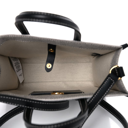 Burberry Canvas Smooth Calfskin Mini Two Tone Freya Tote Black 4 of 10
