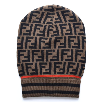 Fendi Cashmere Wool Beanie Tobacco Rosso 3 of 4