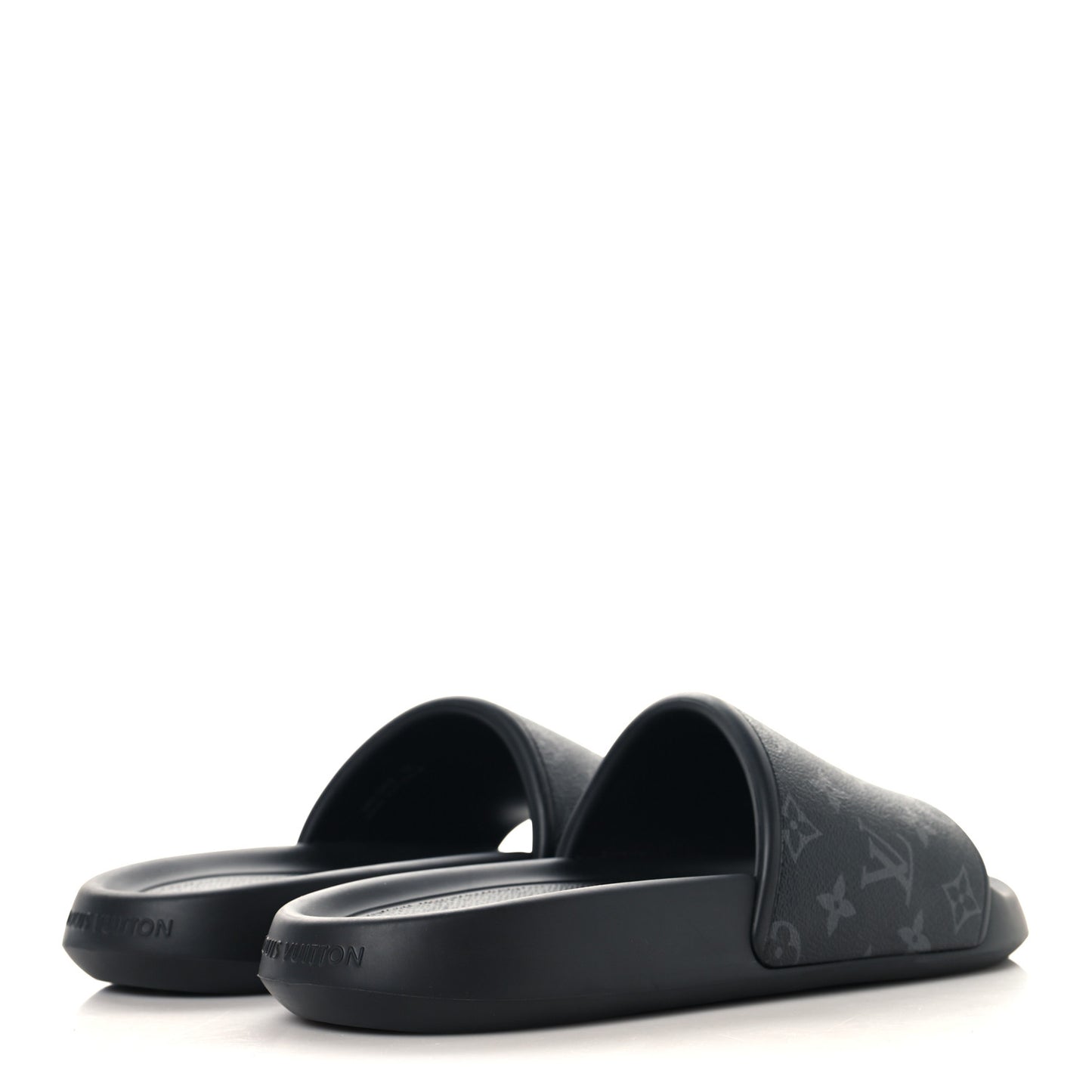 Rubber Monogram Eclipse Mens Waterfront Mules 12 Black