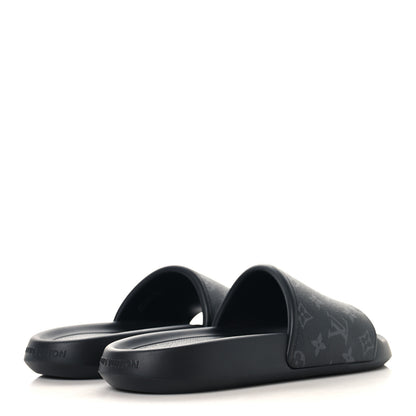 Louis Vuitton Rubber Monogram Eclipse Mens Waterfront Mules 12 Black 5 of 8