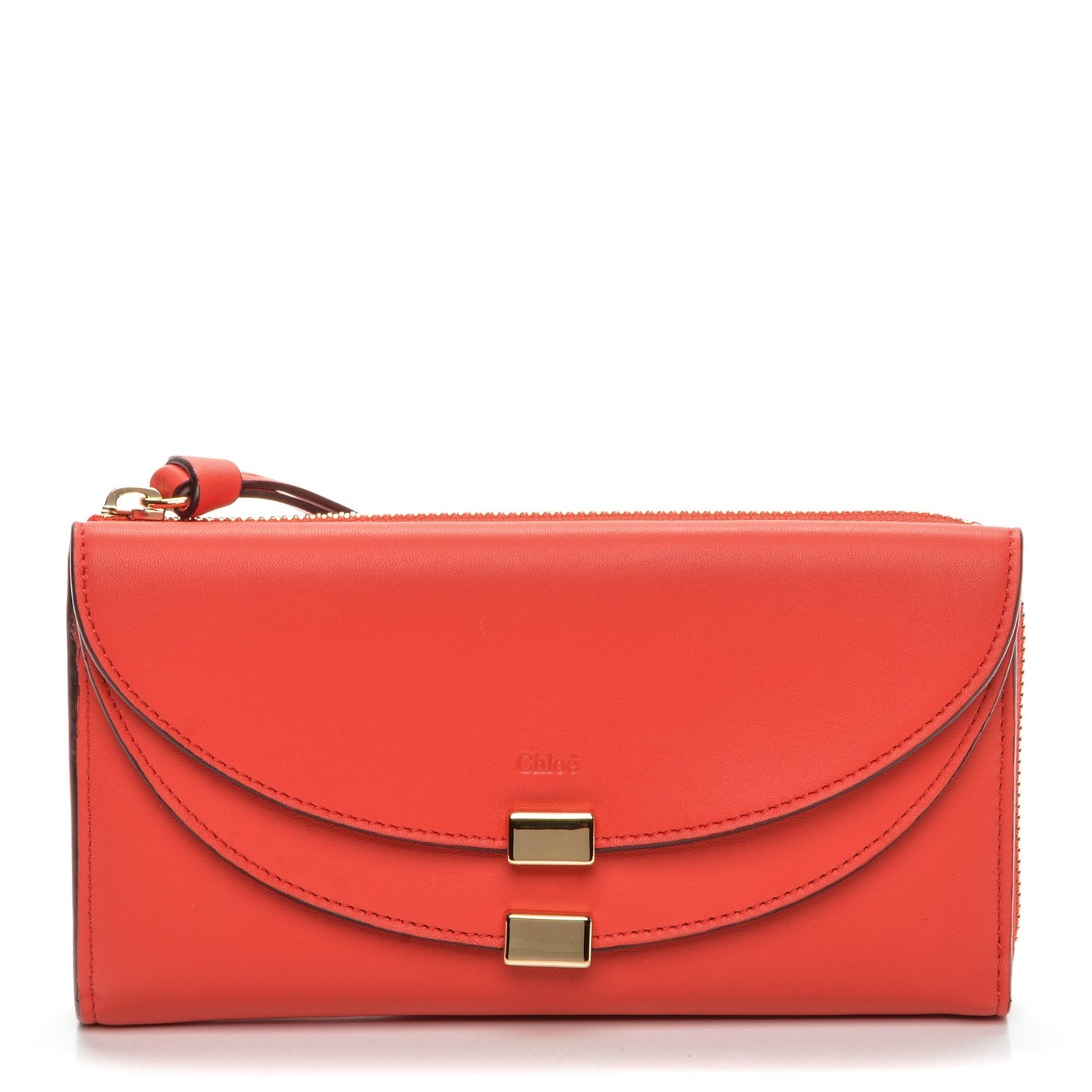Calfskin Georgia Flap Wallet Poppy