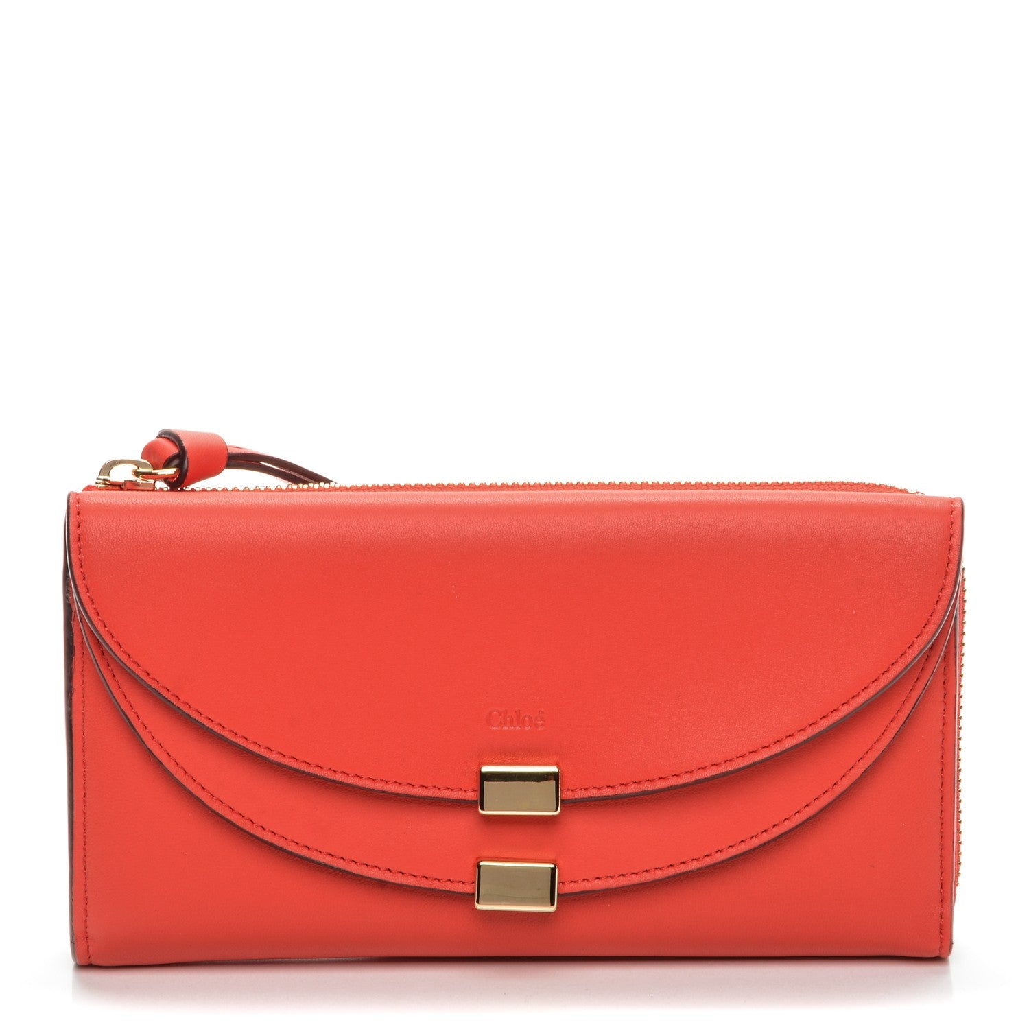 Chloe Calfskin Georgia Flap Wallet Poppy 1 of 9