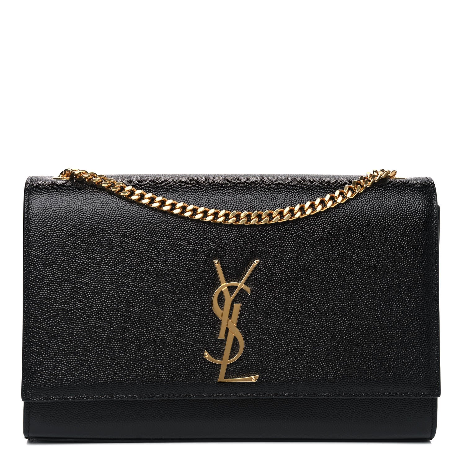 Saint Laurent Grain De Poudre Medium Classic Monogram Kate Satchel Black 1 of 4