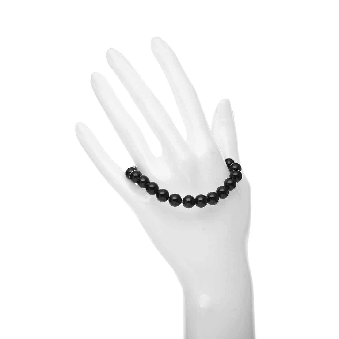 Sterling Silver Black Onyx Bead Toggle Bracelet