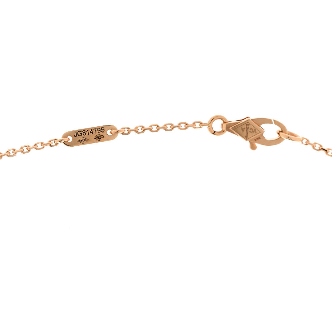 Van Cleef & Arpels 18K Rose Gold Carnelian Sweet Alhambra Pendant Necklace 4 of 6
