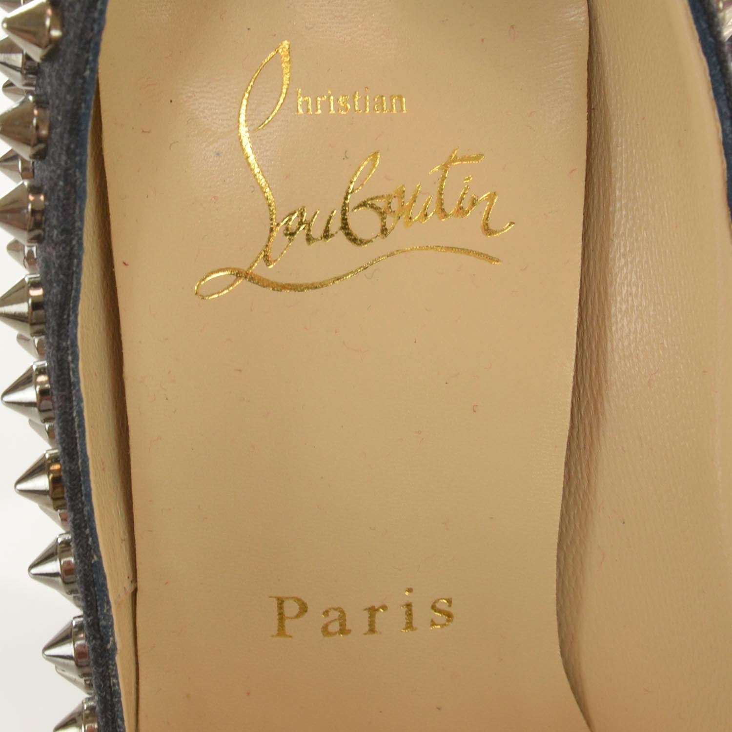 Christian Louboutin Fabric Lady Peep Spikes 150 Pumps 36 5 of 6
