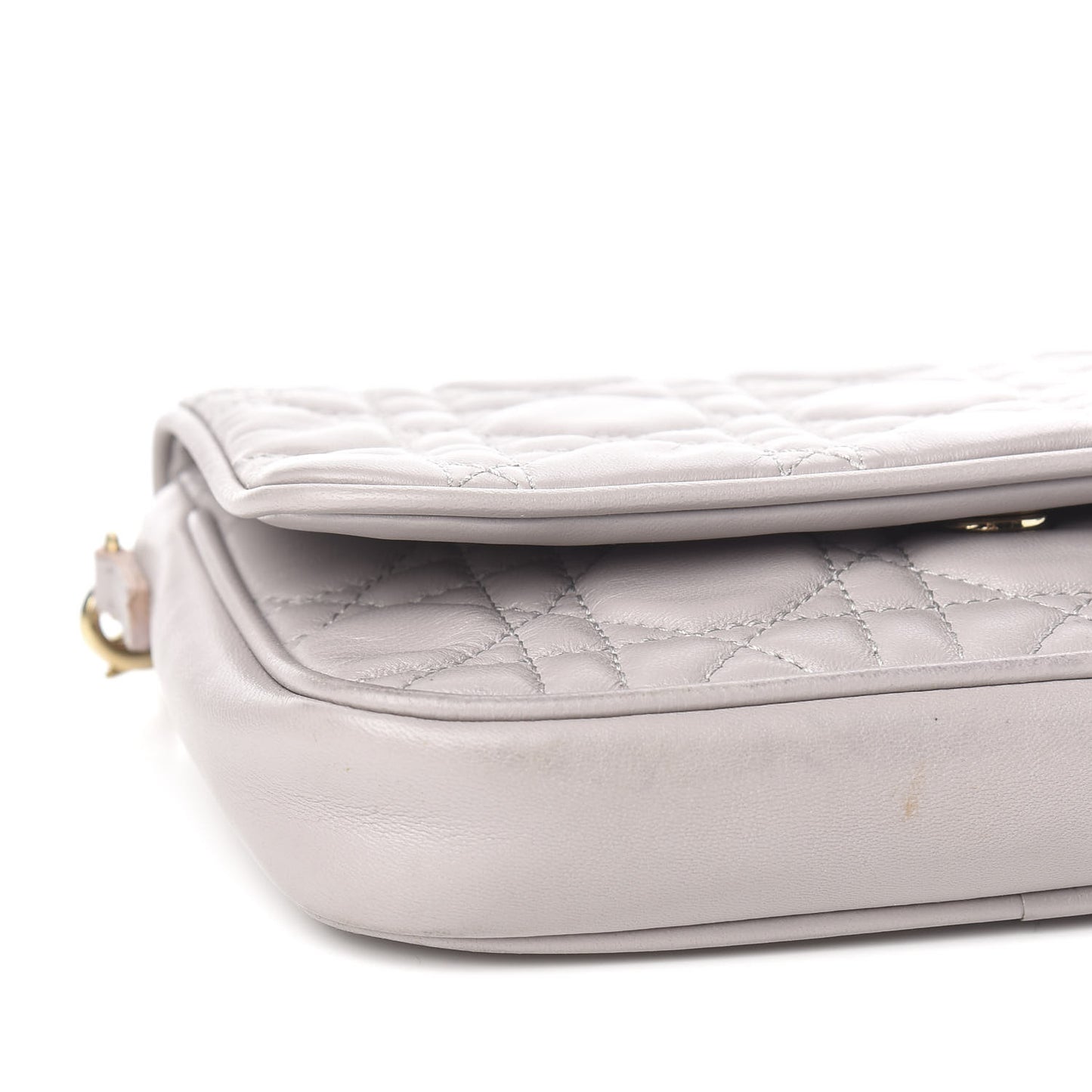 Lambskin Cannage Lady Dior Pochette Grey