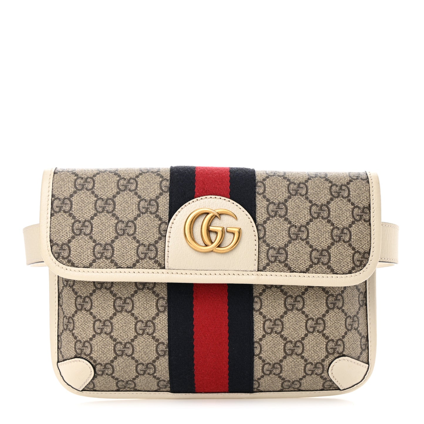 GG Supreme Monogram Web Small Ophidia Belt Bag 90 36 Brown White