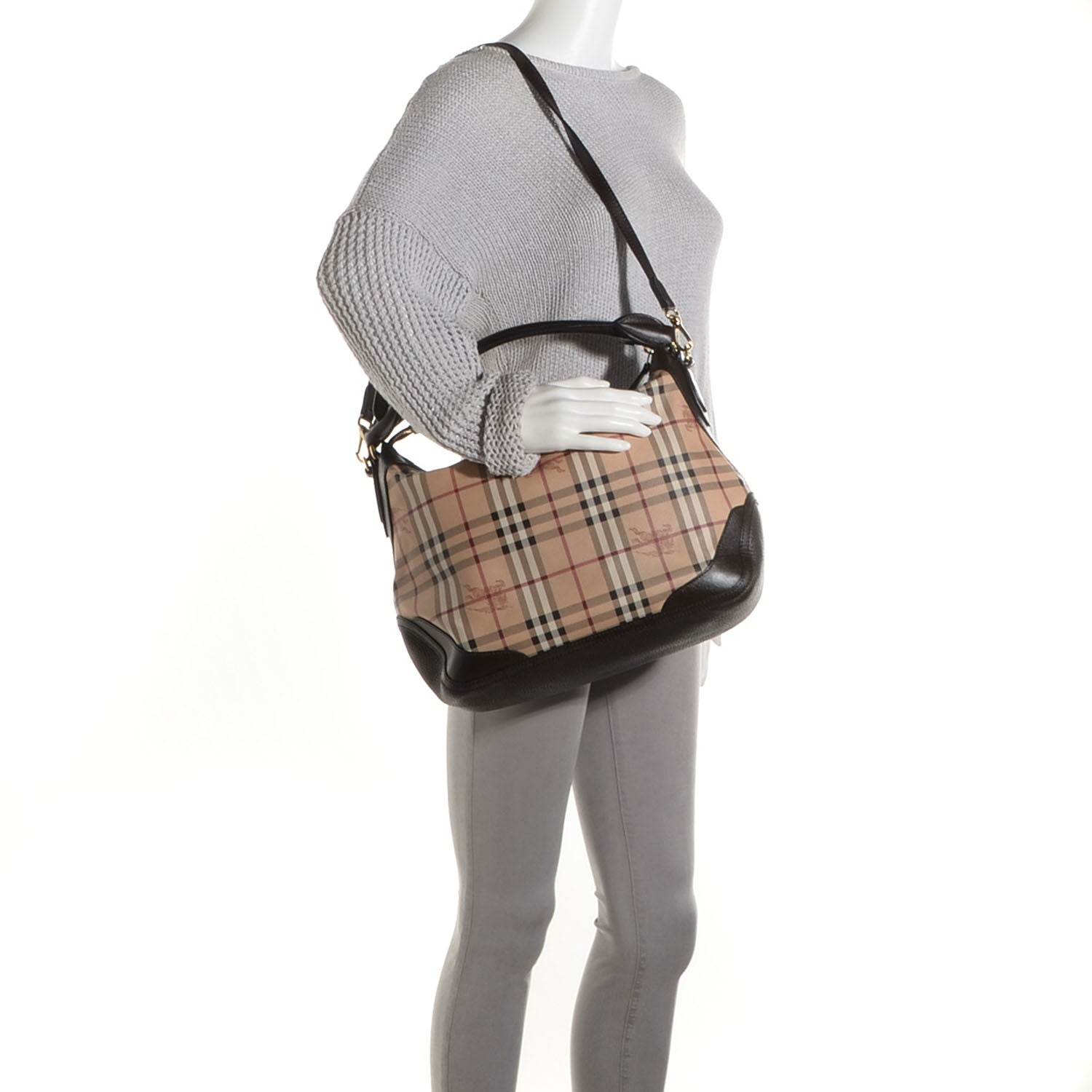 Burberry Haymarket Check Hobo Chocolate 2 of 12