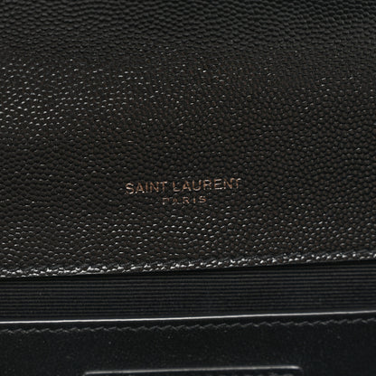 Saint Laurent Grain De Poudre Textured Mixed Matelasse Triquilt Medium Monogram Monochrome Satchel Black 7 of 10