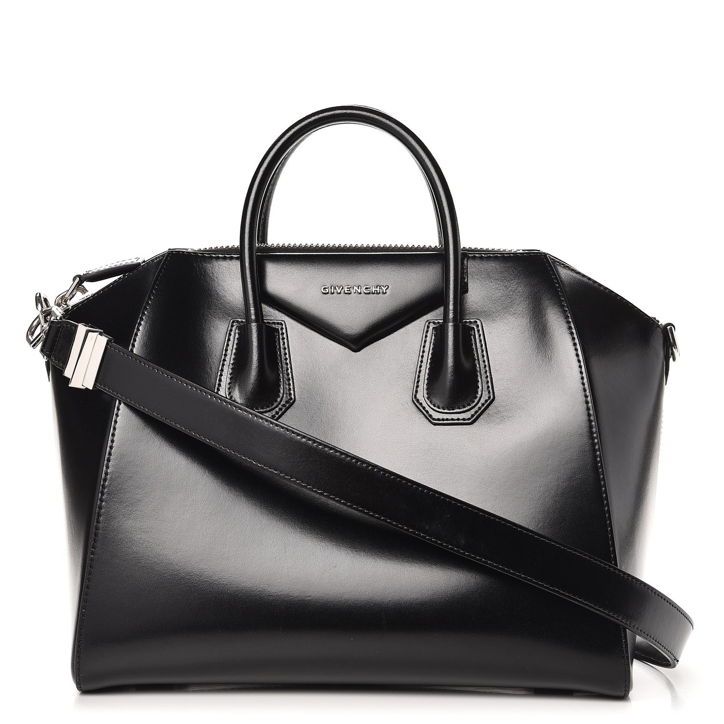 Shiny Lord Calfskin Medium Antigona Black