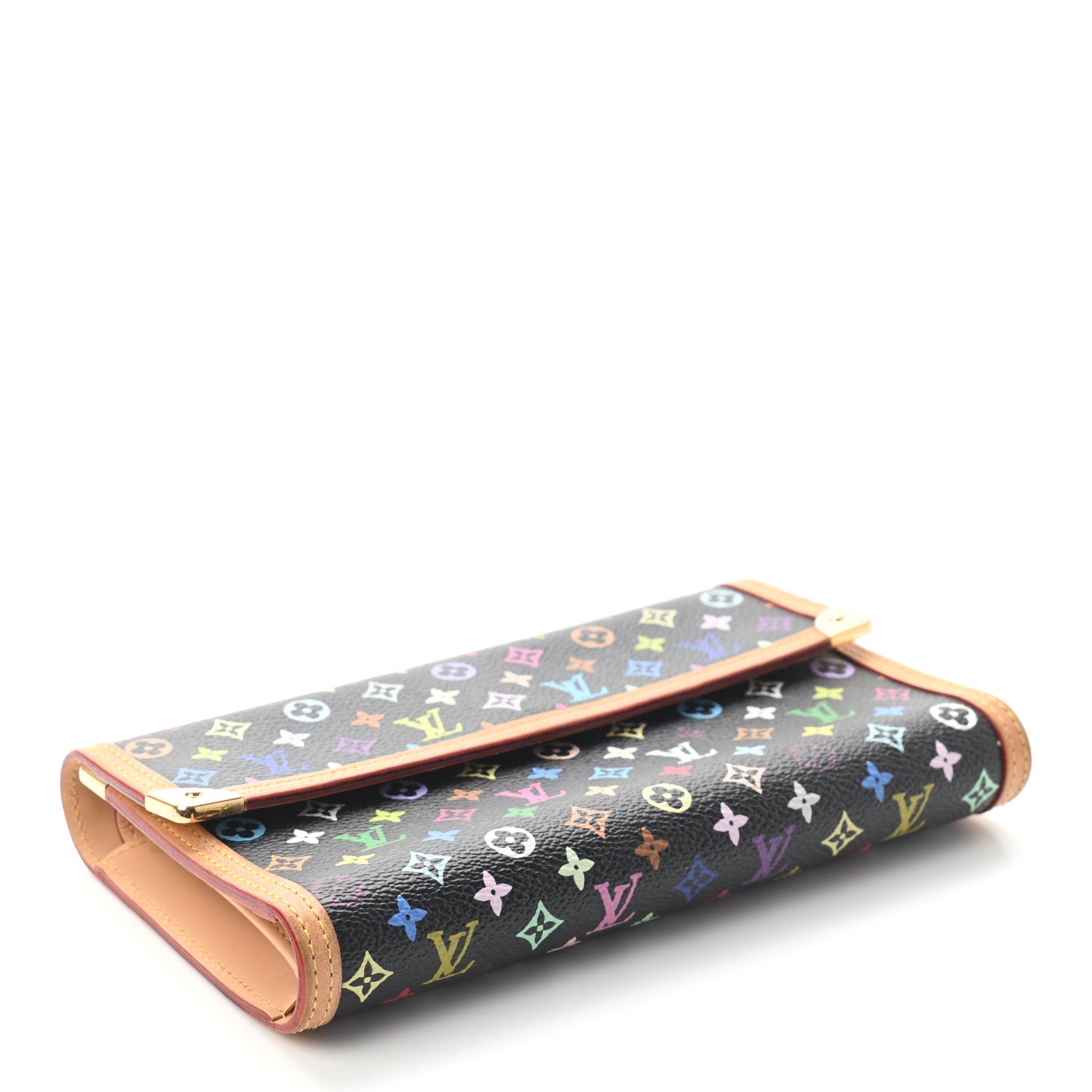 Louis Vuitton Monogram Multicolor Porte Tresor International Wallet Black 4 of 8