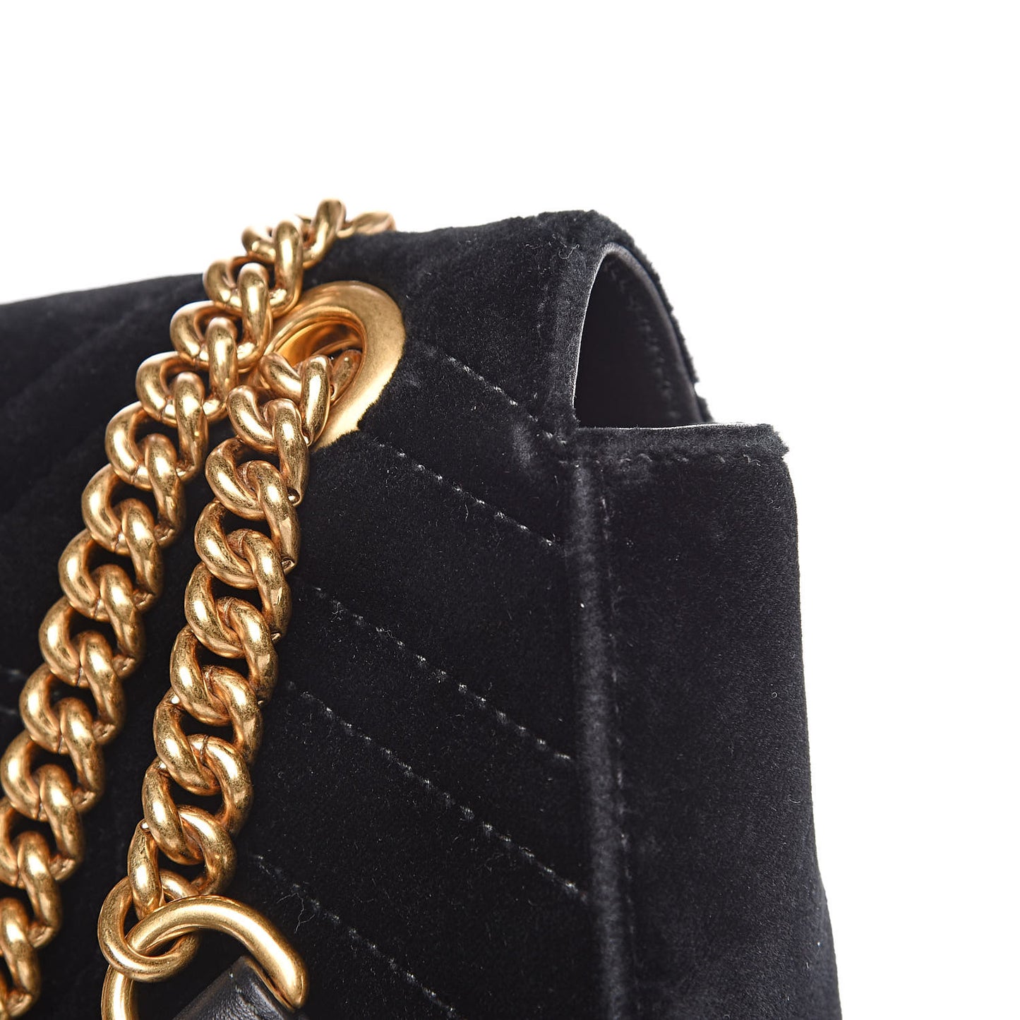 Velvet Matelasse Mini GG Marmont Shoulder Bag Black