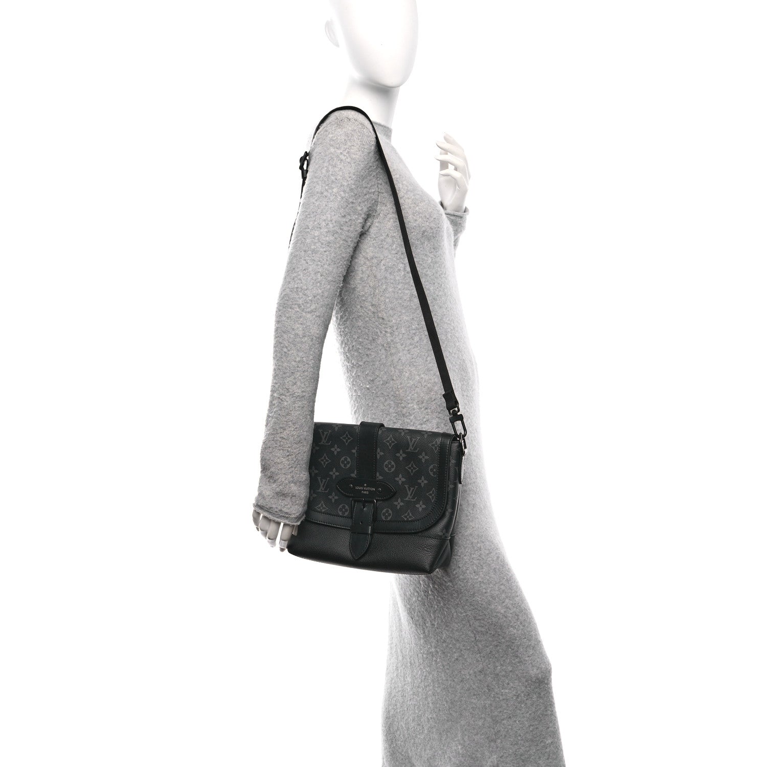 Louis Vuitton Monogram Eclipse Saumur Messenger NV Black 2 of 9