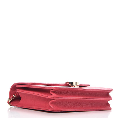 Chanel Grained Calfskin Quilted Cuba Square Wallet On Chain WOC Pink 4 of 8
