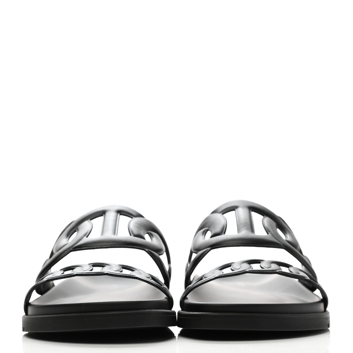 Hermes Nappa Extra Sandals 38 Black 2 of 8
