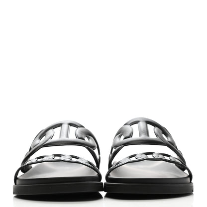 Hermes Nappa Extra Sandals 38 Black 2 of 8
