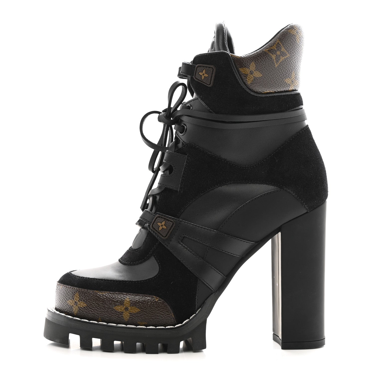 Louis Vuitton Suede Calfskin Monogram Star Trail Ankle Boots 38