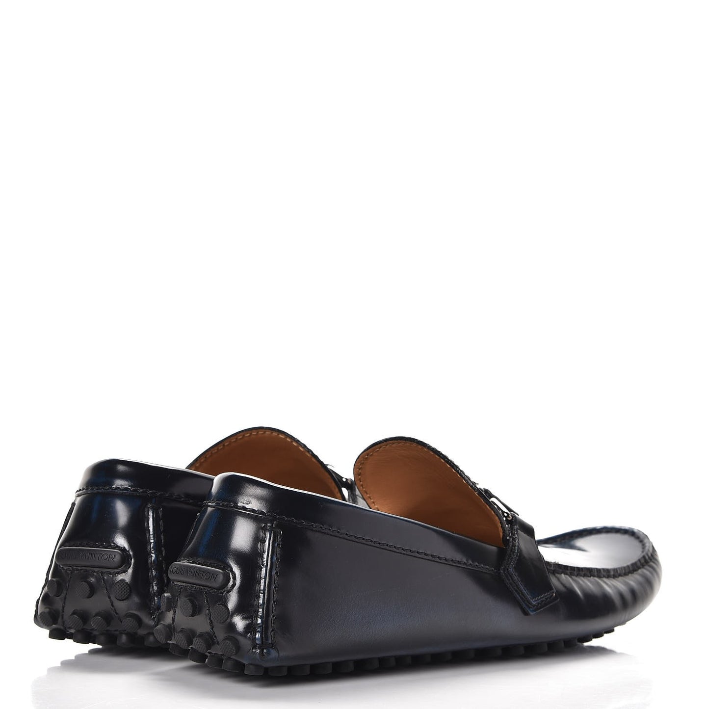 Mens Glazed Calfskin Hockenheim Moccasin Loafers 9 Black