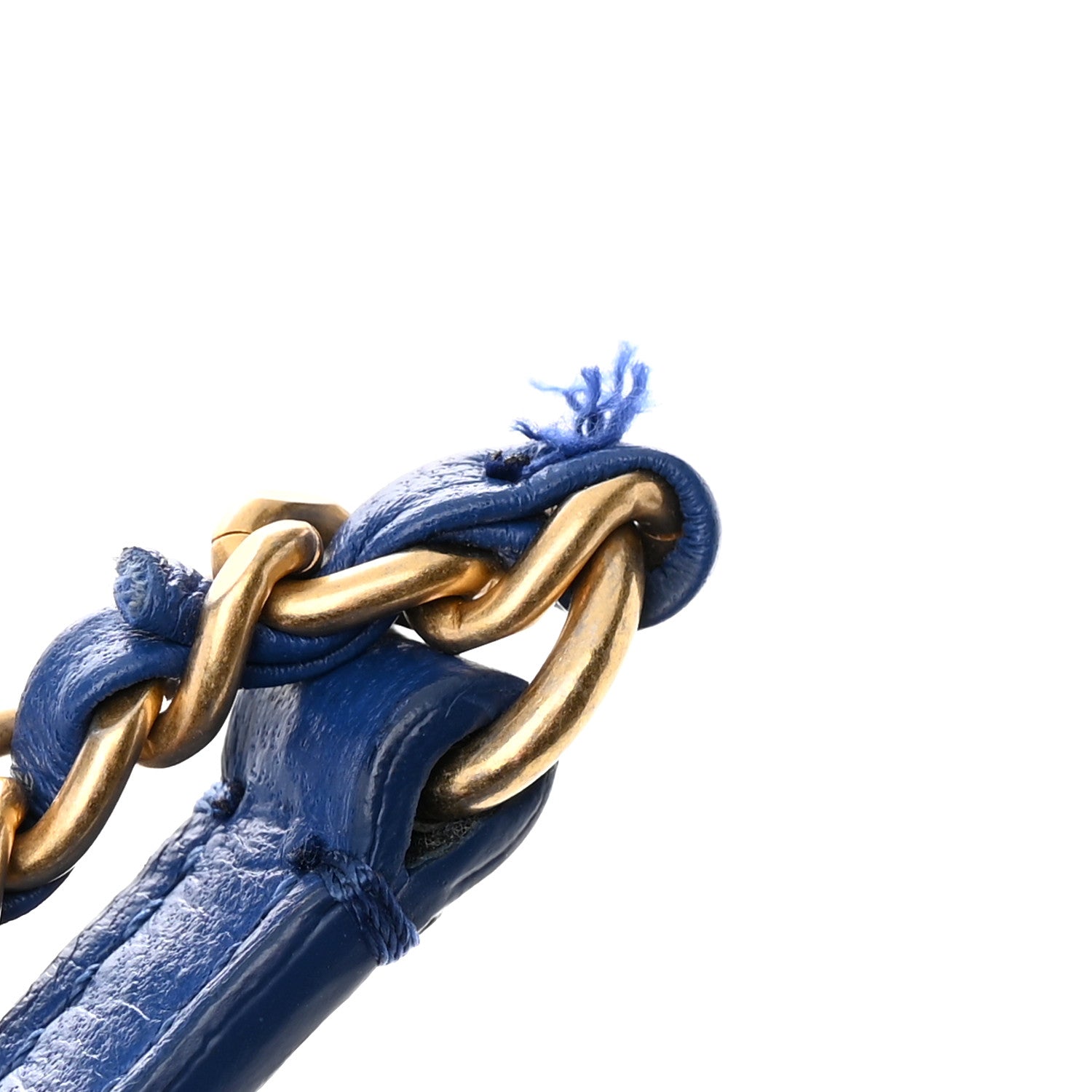 Chanel Calfskin Stitched Egyptian Amulet Drawstring Bag Blue 12 of 12