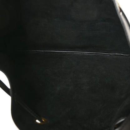 Saint Laurent Smooth Calfskin Paris VII Large Flat Hobo Black 5 of 8