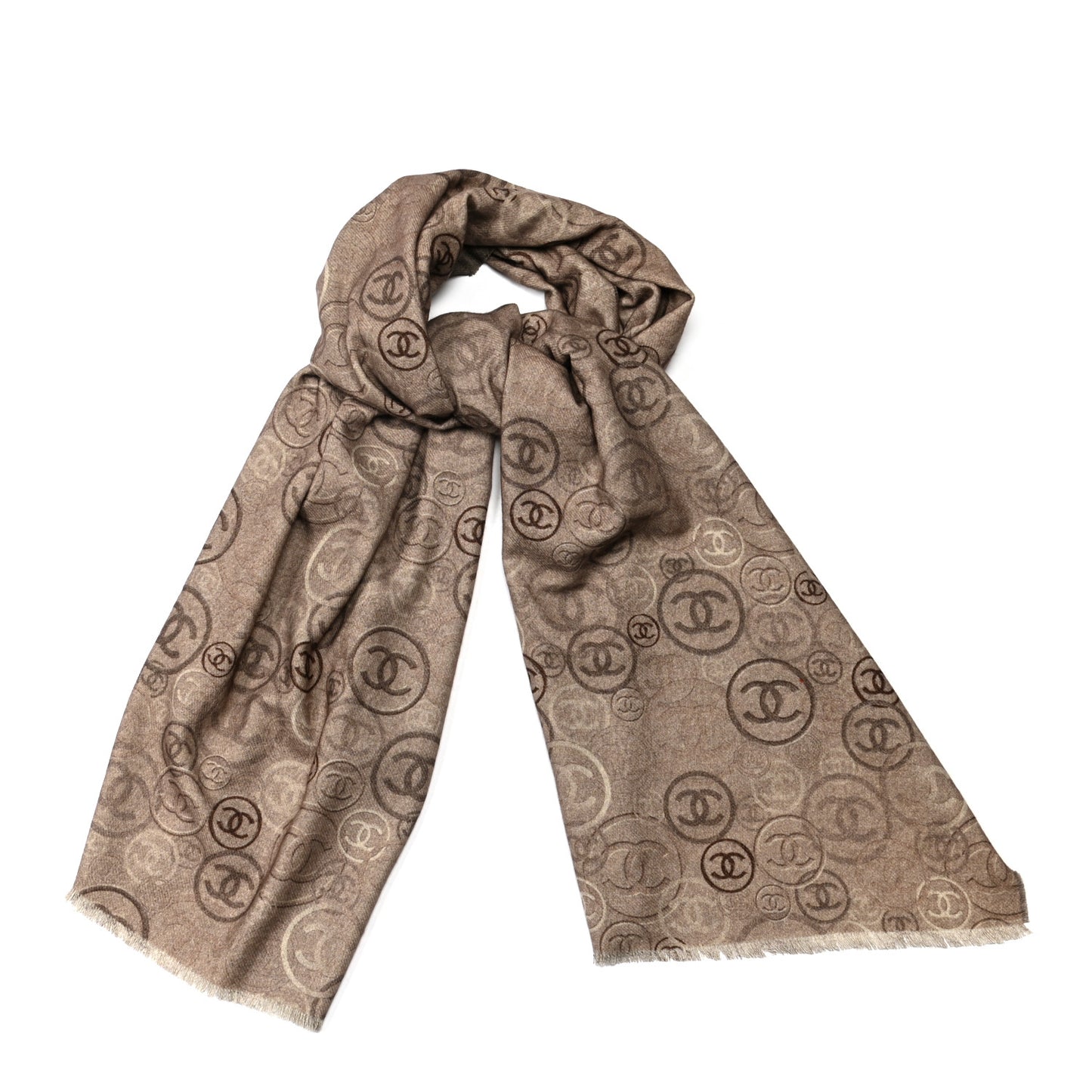 Cashmere CC Map Reversible Stole Beige