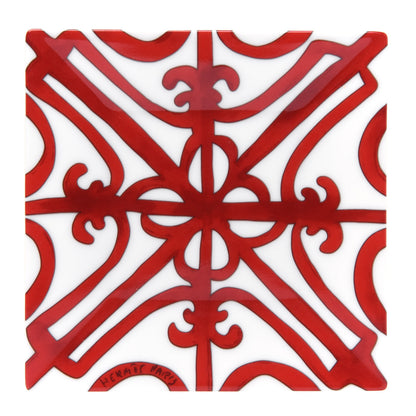 Hermes Porcelain Balcon du Guadalquivir Square Plate 1 of 5