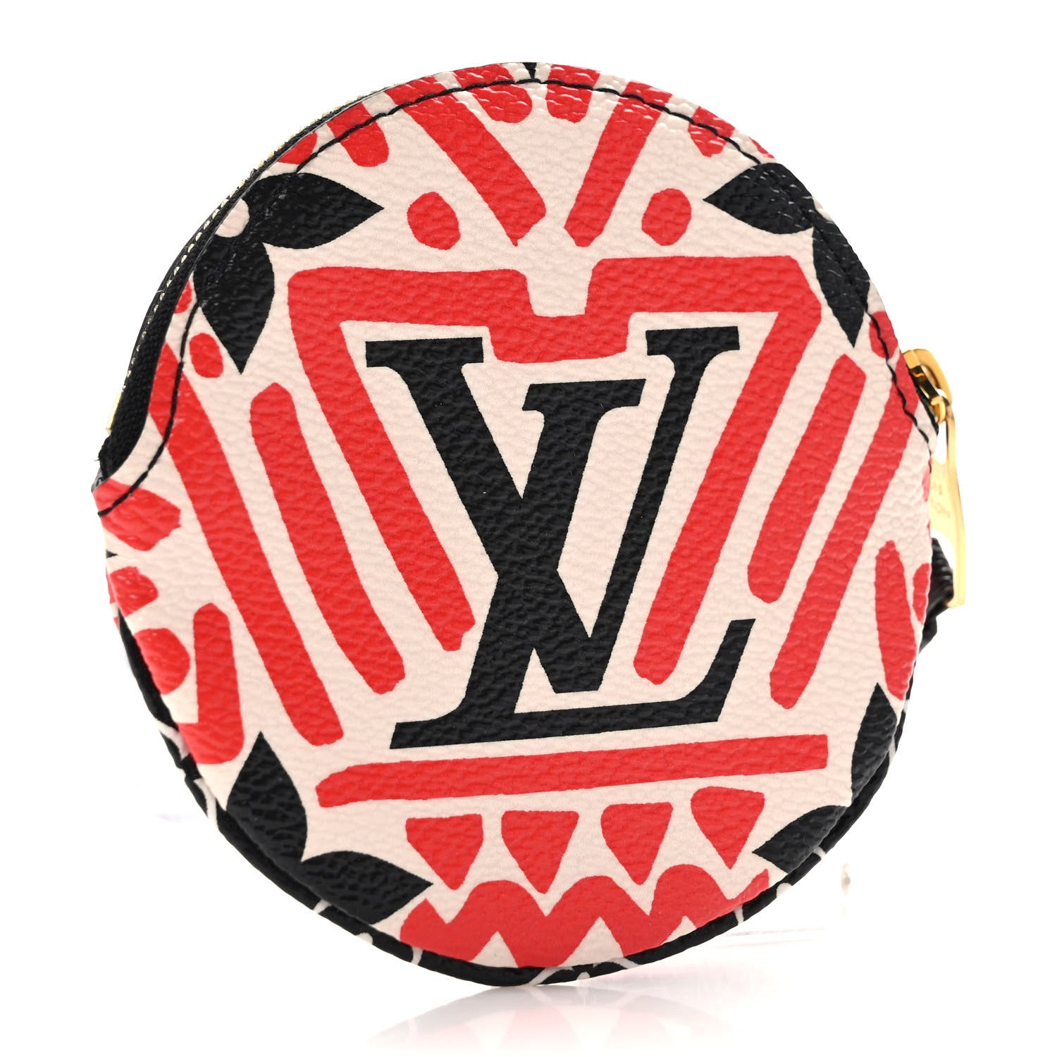 Louis Vuitton Monogram Giant Crafty Round Coin Purse Creme Rouge 3 of 6