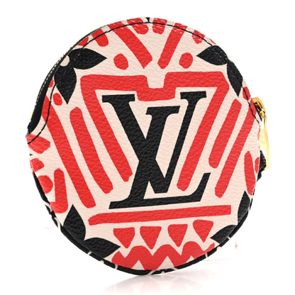 Louis Vuitton Monogram Giant Crafty Round Coin Purse Creme Rouge 3 of 6