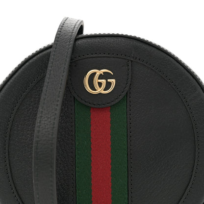 Gucci Grained Calfskin Web Mini Ophidia Round Shoulder Bag Black 8 of 11