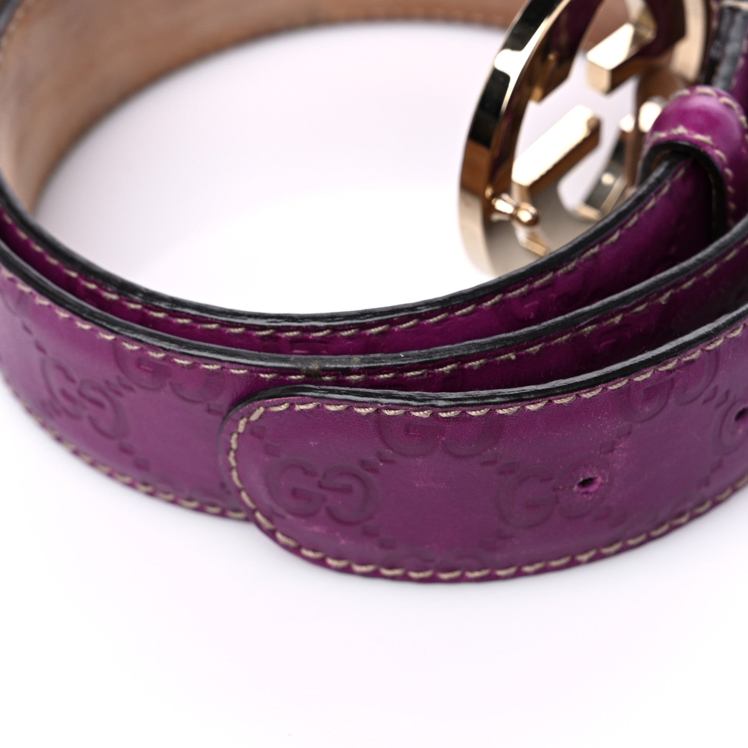 Gucci Guccissima Interlocking G Belt 90 36 Purple 7 of 8