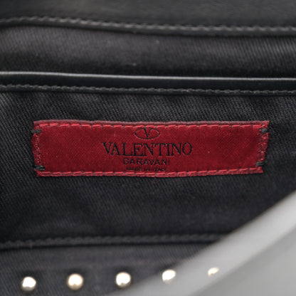 Valentino Garavani Vitello Mini Rockstud Flap Saddle Crossbody Bag Black 6 of 13