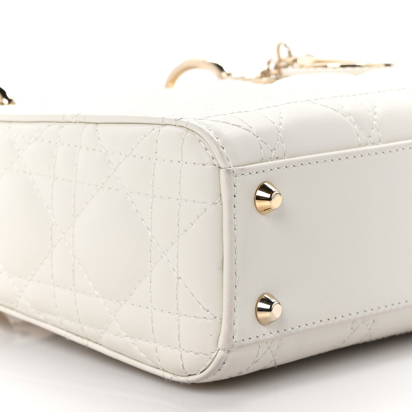 Lambskin Cannage Mini Lady Dior White