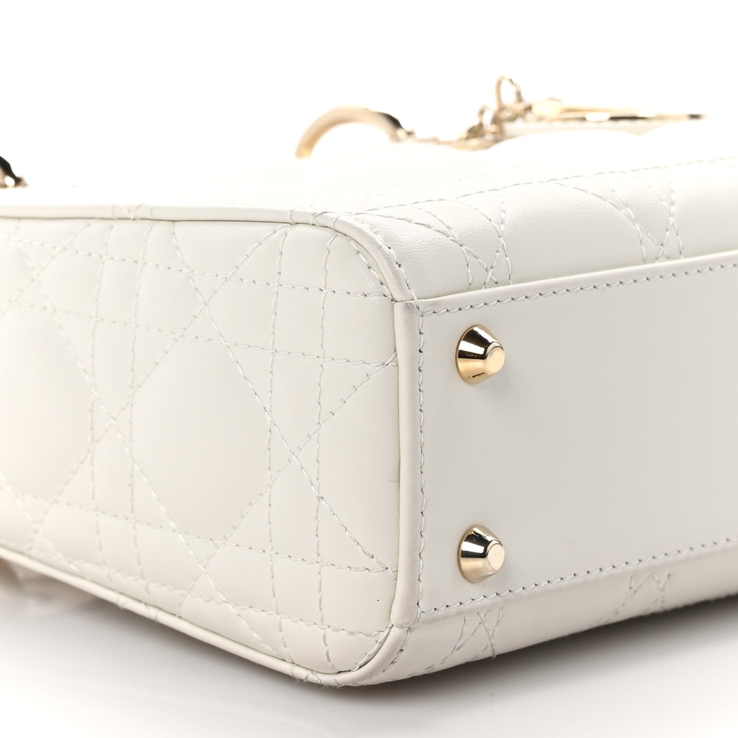 Christian Dior Lambskin Cannage Mini Lady Dior White 9 of 11