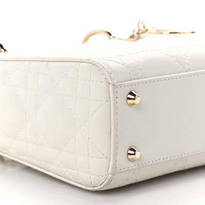 Christian Dior Lambskin Cannage Mini Lady Dior White 9 of 11