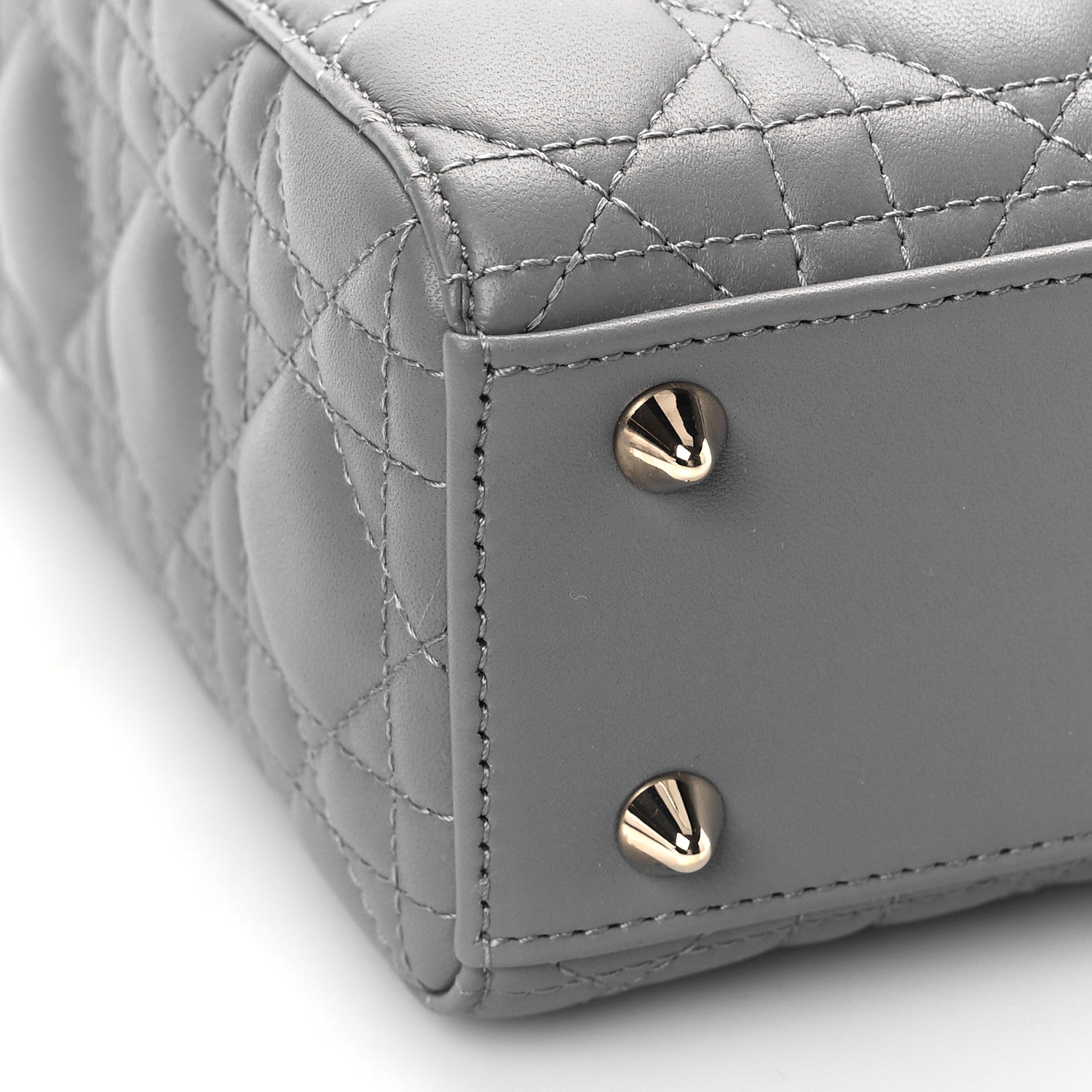 Christian Dior Lambskin Cannage Small My ABC Dior Lady Dior Grey 7 of 8