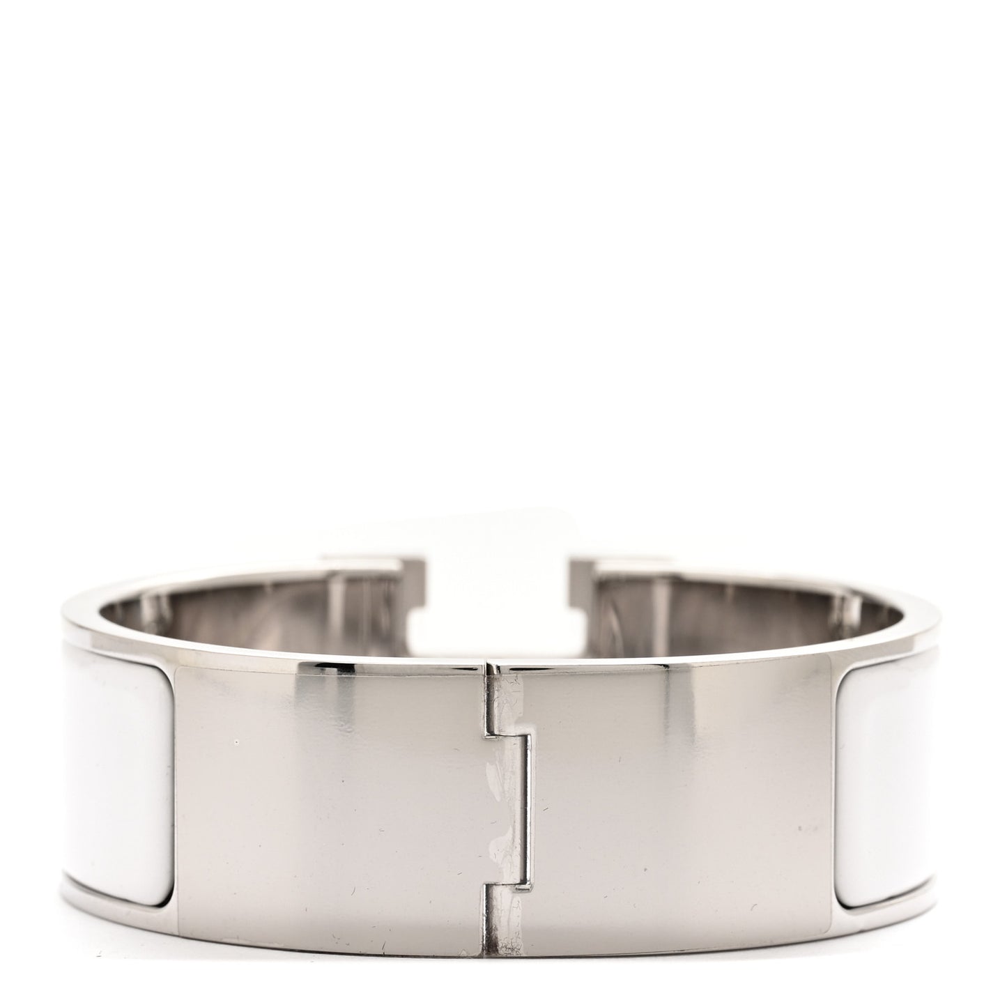 Enamel Wide Clic Clac H Bracelet PM White