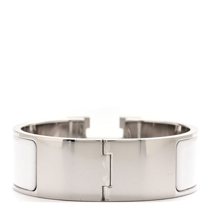Hermes Enamel Wide Clic Clac H Bracelet PM White 3 of 5