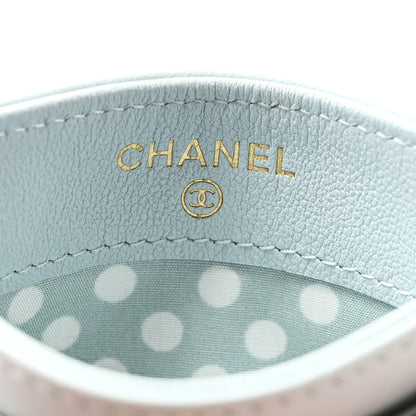 Chanel Lambskin Pearl Quilted Card Holder Light Blue 6 of 8