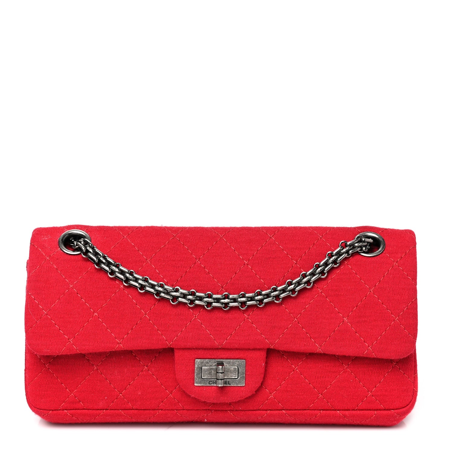 Chanel Jersey Quilted 2.55 Reissue East West Flap Red 1 of 9