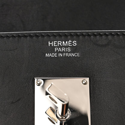Hermes Hunter Criss Viking Evergrain Flag HAC Birkin 40 Ecru Black 6 of 10
