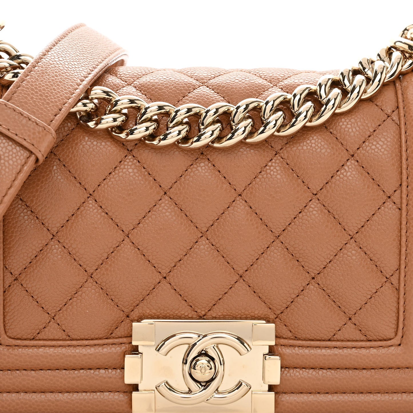 Caviar Quilted Small Boy Flap Brown