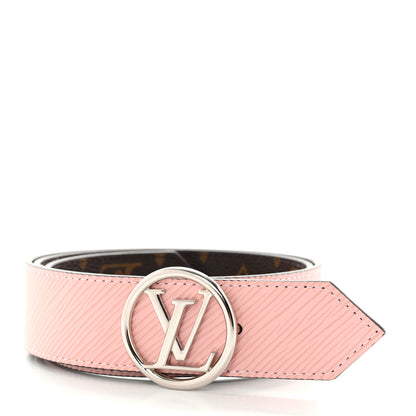 Louis Vuitton Monogram Epi 35mm LV Circle Reversible Belt 80 32 Rose Ballerine 3 of 9
