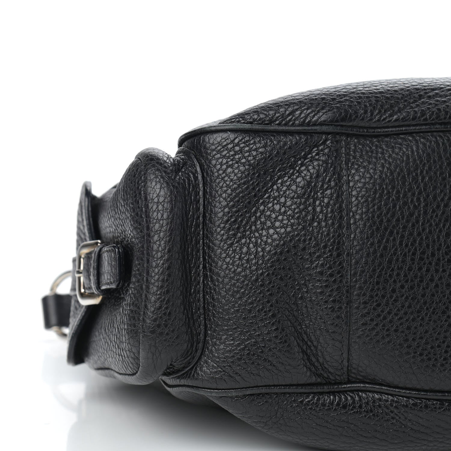 Prada Vitello Daino Side Pocket Hobo Black 4 of 11
